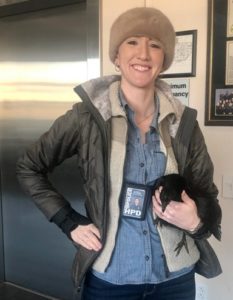 Officer Elizabeth Scheibe and black chicken cropped