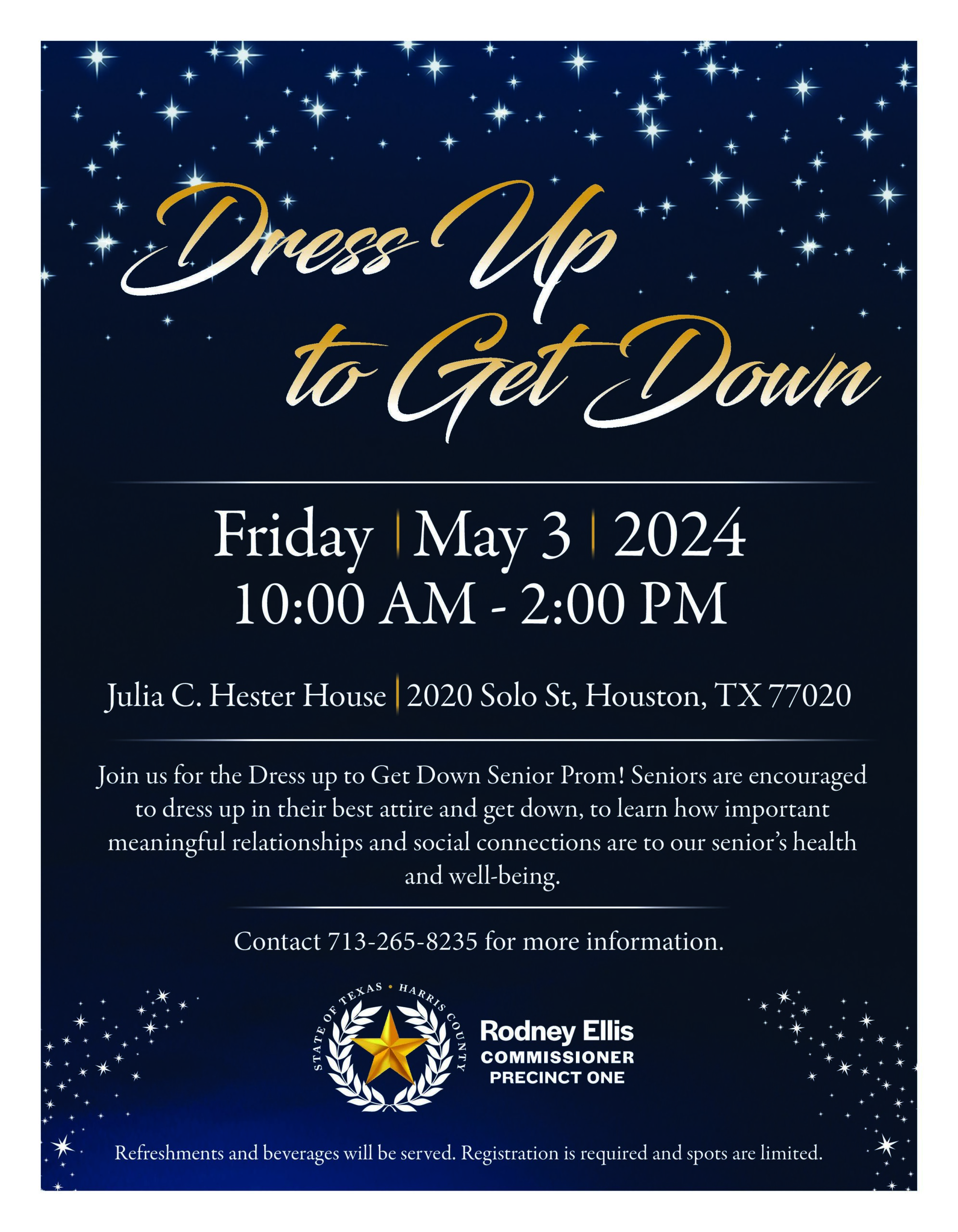 Dress Up to Get Down Senior Prom Flyer